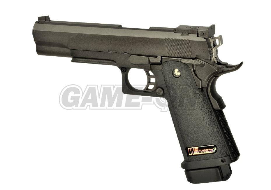 WE - Hi-Capa 5.1 Softgunpistol med Blowback - Full Metall Svart - Game-On.no