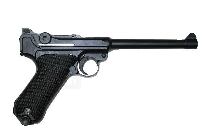 WE - Luger P08 6 Gassdrevet Airsoftpistol med Blowback - Sort - Game-On.no