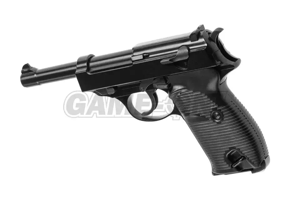 WE - P38 Gassdrevet Softgun Pistol med Blowback - Svart - Game-On.no