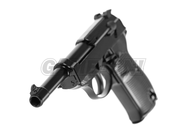 WE - P38 Gassdrevet Softgun Pistol med Blowback - Svart - Game-On.no