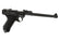 WE Luger P08 8 tommer gassdrevet softgun - sort