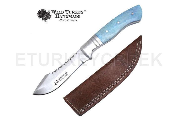 Wild Turkey - Håndlaget Fixed Blade Kniv - Silver/Blue - Game-On.no