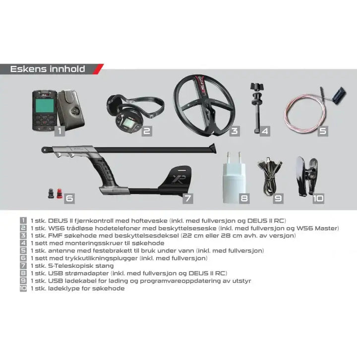 XP - DEUS II Metalldetektor - 28FMF-RC-WS6 - Game-On.no