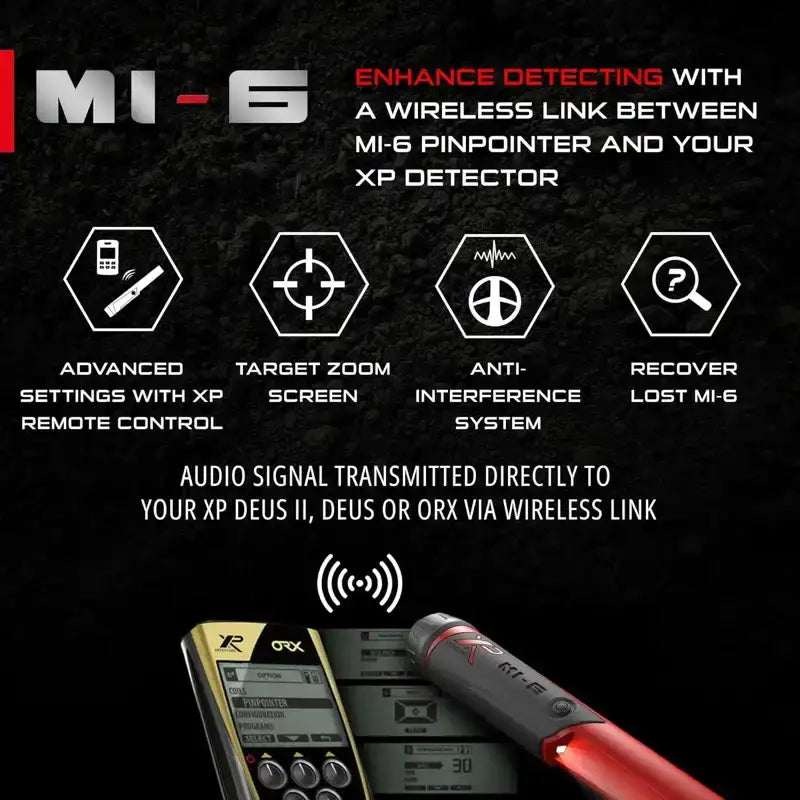 XP - MI-6 Pinpointer - Vanntett Finsøker med Trådløs Kobling - Game-On.no