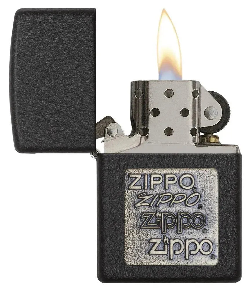 Zippo - Black Crackle Gold Zippo Logo - Game-On.no