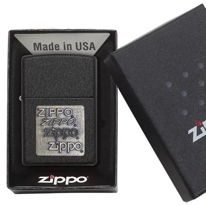 Zippo - Black Crackle Gold Zippo Logo - Game-On.no