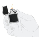 Zippo - Black Leather Emblem - Street Chrome Lighter - Game-On.no