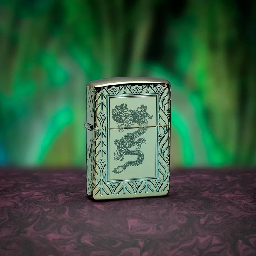 Zippo - Green Elegant Dragon - Armor 360 Degree Limited - Game-On.no