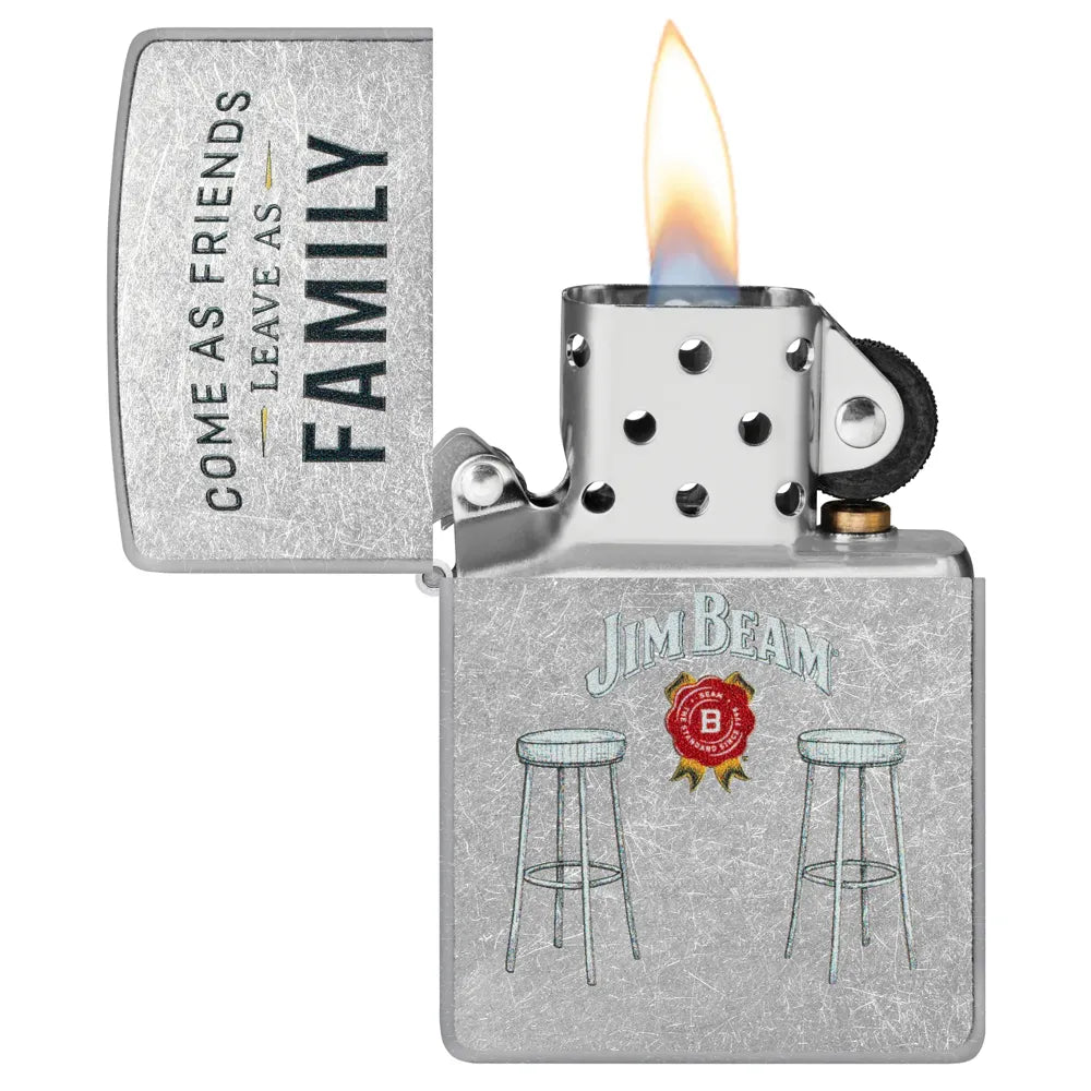 Zippo – Jim Beam® Barstools Motiv – Street Chrome Lighter - Game-On.no