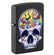 Zippo Lighter - Blacklight Skull Design - Matt Svart Lighter - Game-On.no