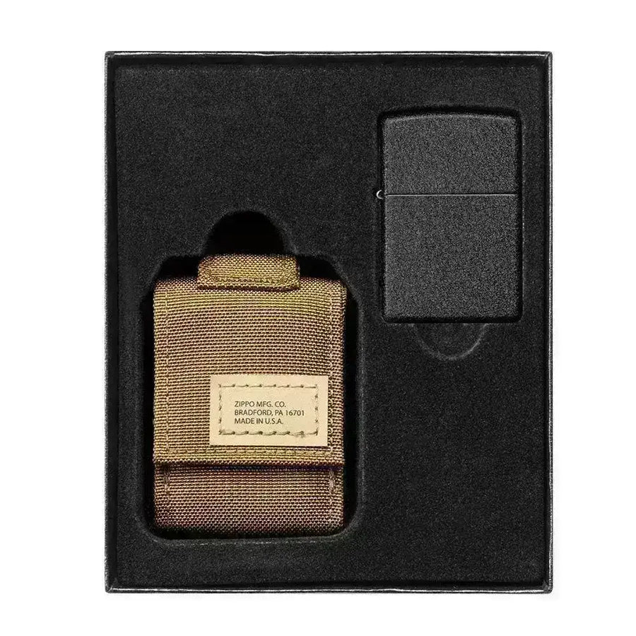 Zippo Lighter - Crackle Lighter og Taktisk Lomme PAKKE - Coyote - Game-On.no