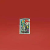Zippo Lighter - Freaky Nature Design - Brushed Chrome - Game-On.no