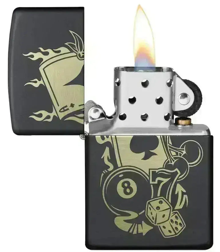 Zippo Lighter - Gambling Motiv - Game-On.no
