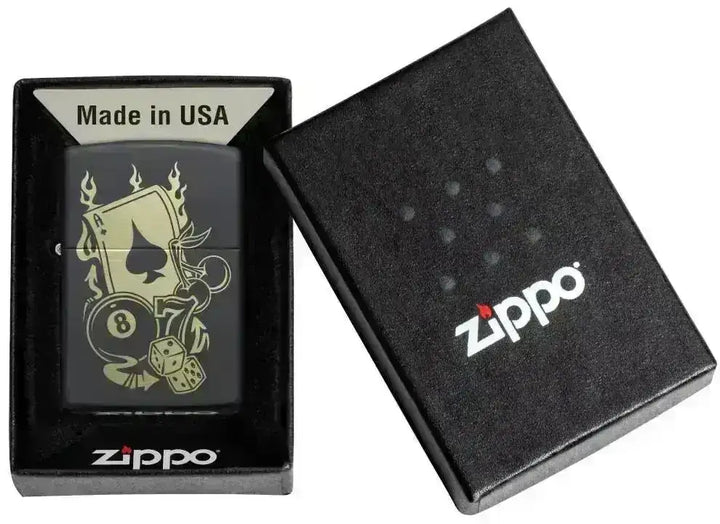 Zippo Lighter - Gambling Motiv - Game-On.no