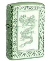 Zippo Lighter - Green Elegant Dragon - Armor 360 Degree Limited - Game-On.no