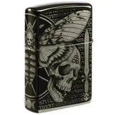 Zippo Lighter - Hawkmoth High Polish Black - Game-On.no