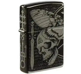 Zippo Lighter - Hawkmoth High Polish Black - Game-On.no