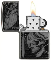 Zippo Lighter - Hawkmoth High Polish Black - Game-On.no