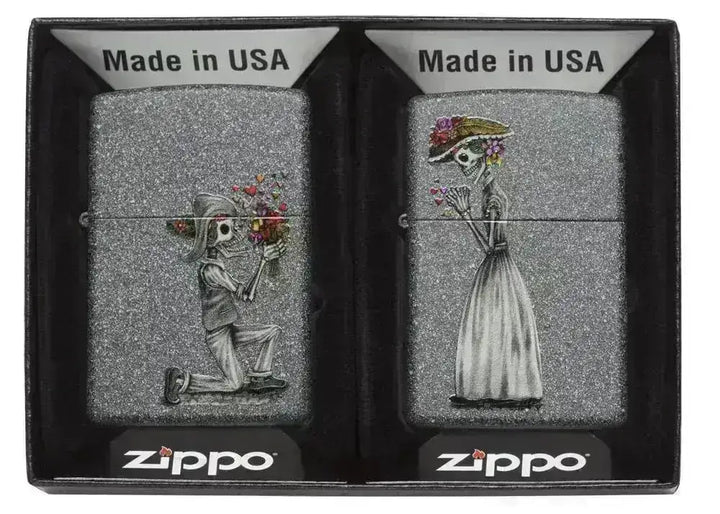 Zippo Lighter - Iron Stone Couple - 2stk - Game-On.no