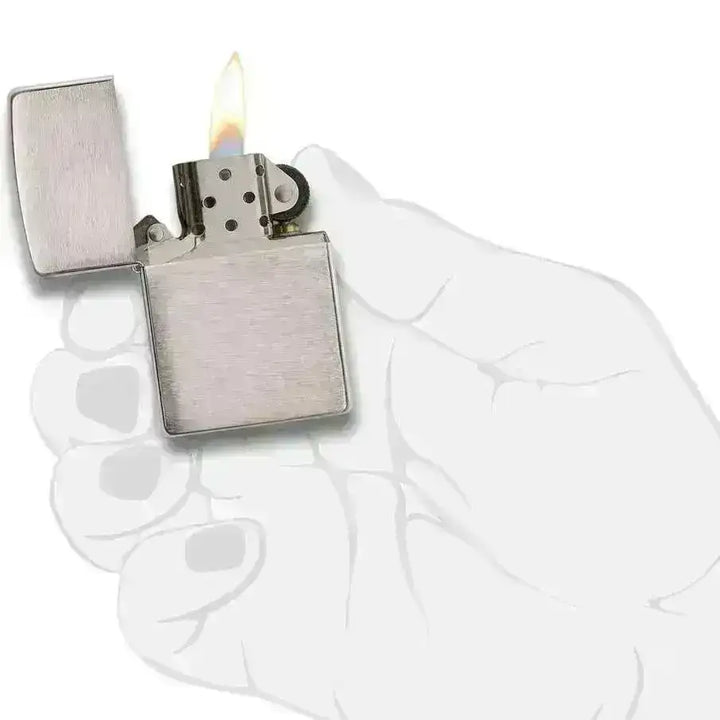 Zippo Lighter - Klassisk Børstet Krom - Game-On.no