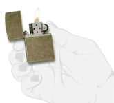 Zippo Lighter - Plain Antique Brass - Game-On.no