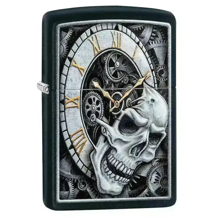 Zippo Lighter - Skull Clock Design - Game-On.no