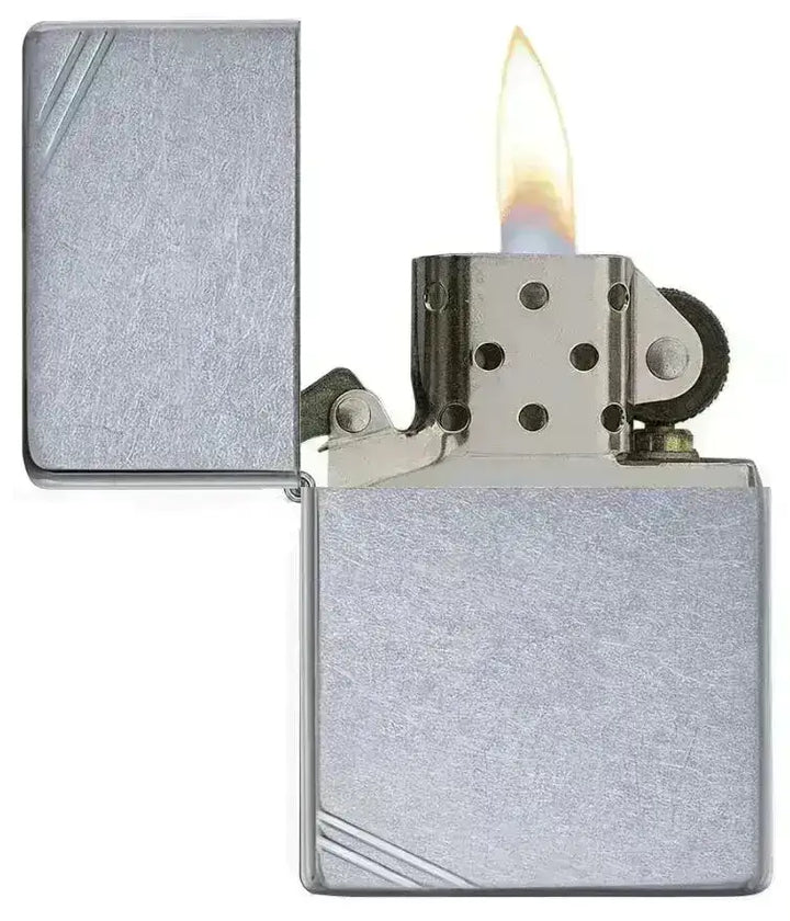 Zippo Lighter - Street Chrome? Vintage with Slashes - Game-On.no