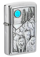 Zippo Lighter - Ulveflokk i Månelys - Game-On.no