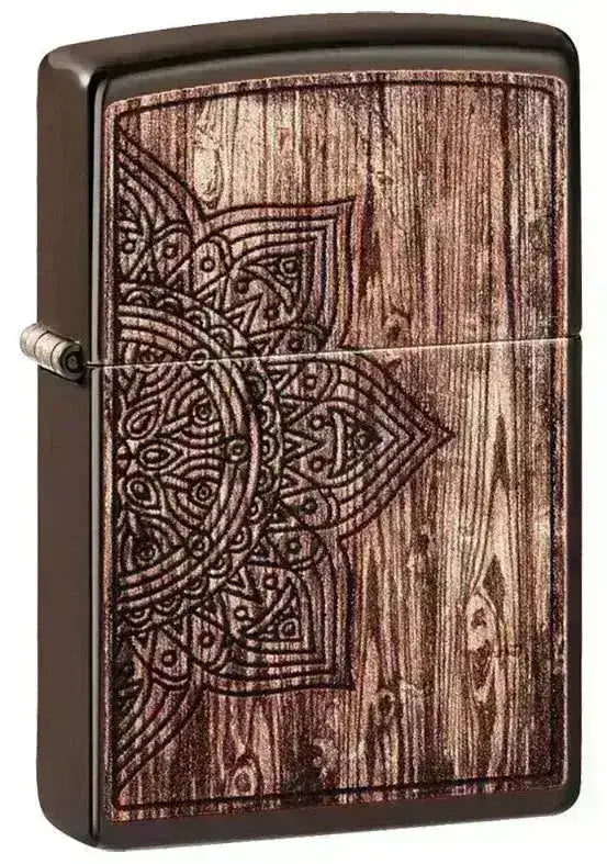 Zippo Lighter - Wood Mandala Design - Game-On.no