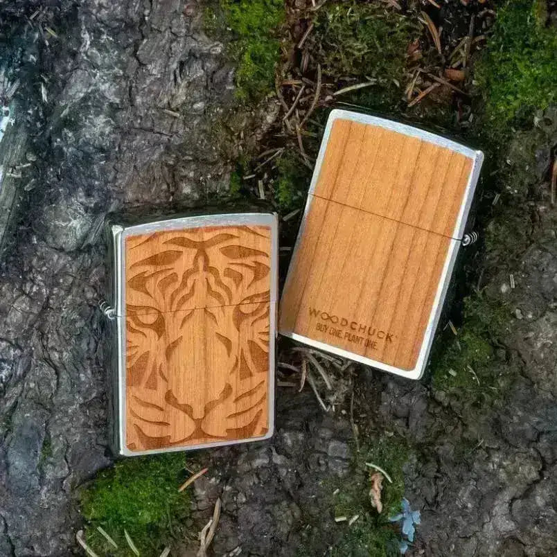Zippo Lighter - WOODCHUCK Cherry Tiger Head - Game-On.no