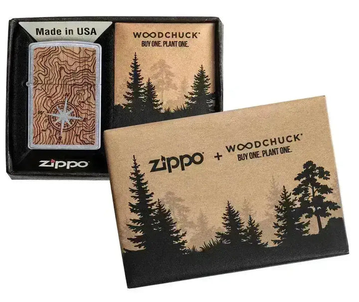 Zippo Lighter - WOODCHUCK USA Compass - Game-On.no