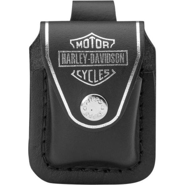 Zippo - Orginal Zippo Holder med Beltefeste i Skinn - Harley Davidson - Game-On.no