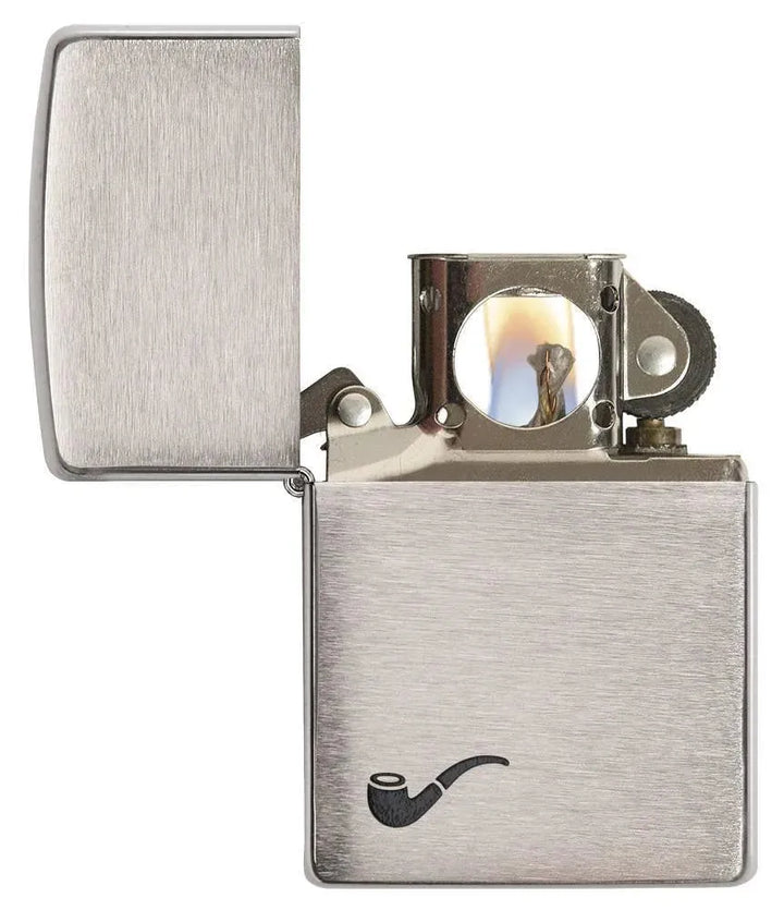 Zippo - Pipe Brushed Chrome - Game-On.no