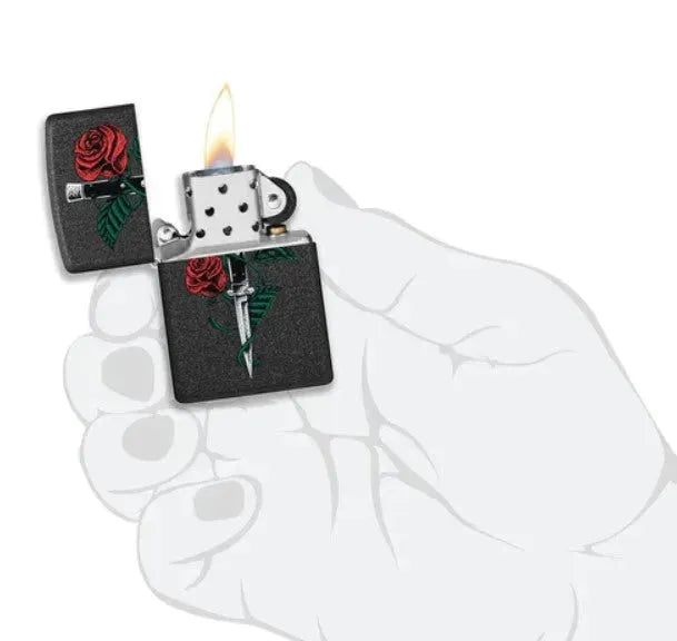 Zippo - Rose og Dolk Motiv - Game-On.no