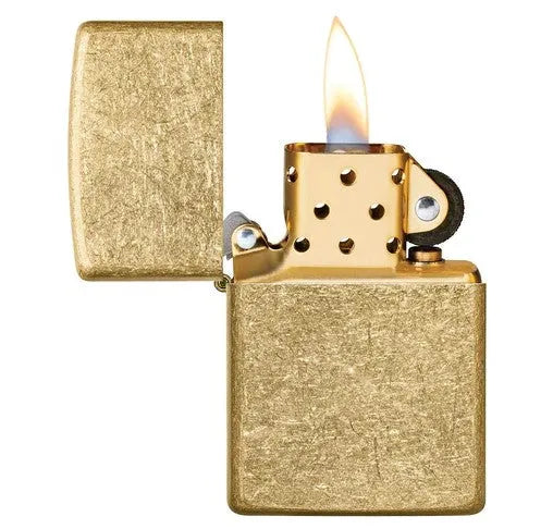 Zippo - Tumbled Brass - Game-On.no