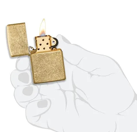 Zippo - Tumbled Brass - Game-On.no