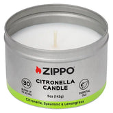 Zippo Citronella lys med mynte og sitrongress, forfra uten lokk